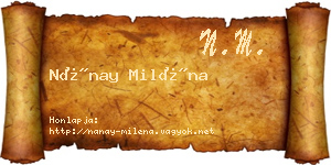 Nánay Miléna névjegykártya